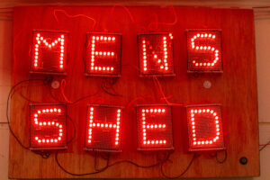 Men's Shed red LED sign