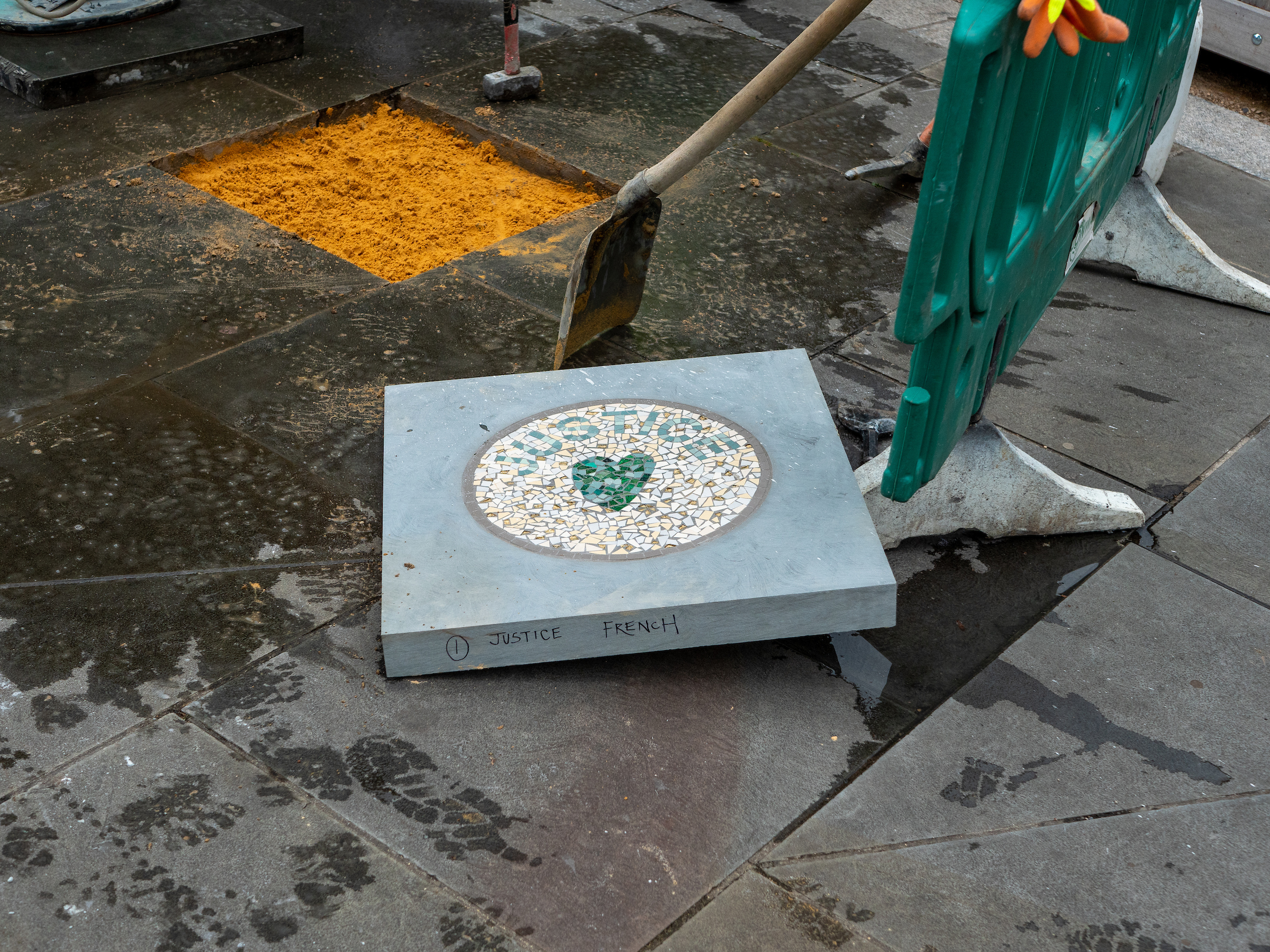 Walking as One, installation on the streets of North Kensington, London, as part of the Grenfell Memorial Community Mosaic. Photo by ACAVA Shoots (Andreia Sofia)