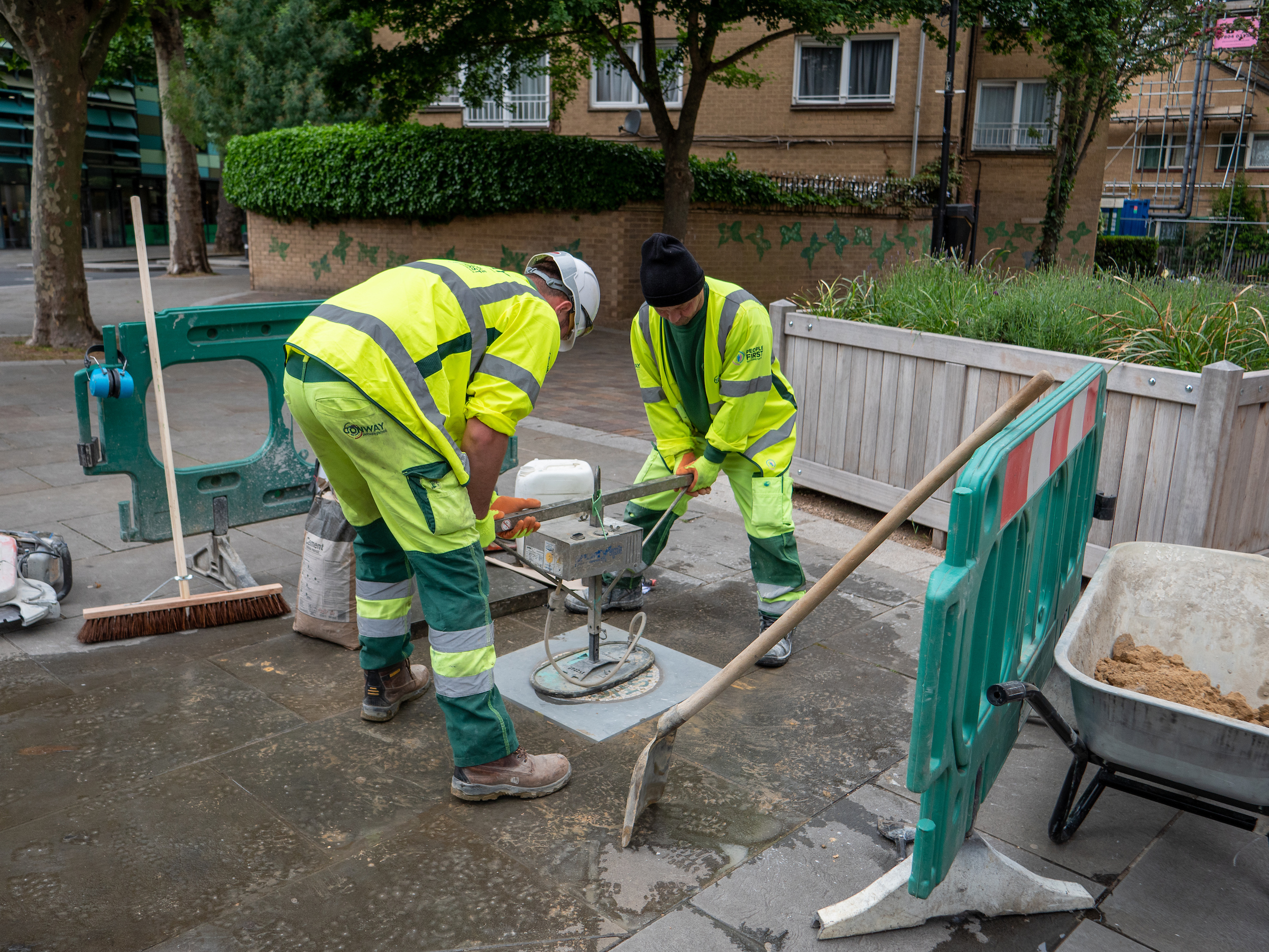 Walking as One, installation on the streets of North Kensington, London, as part of the Grenfell Memorial Community Mosaic. Photo by ACAVA Shoots (Andreia Sofia)