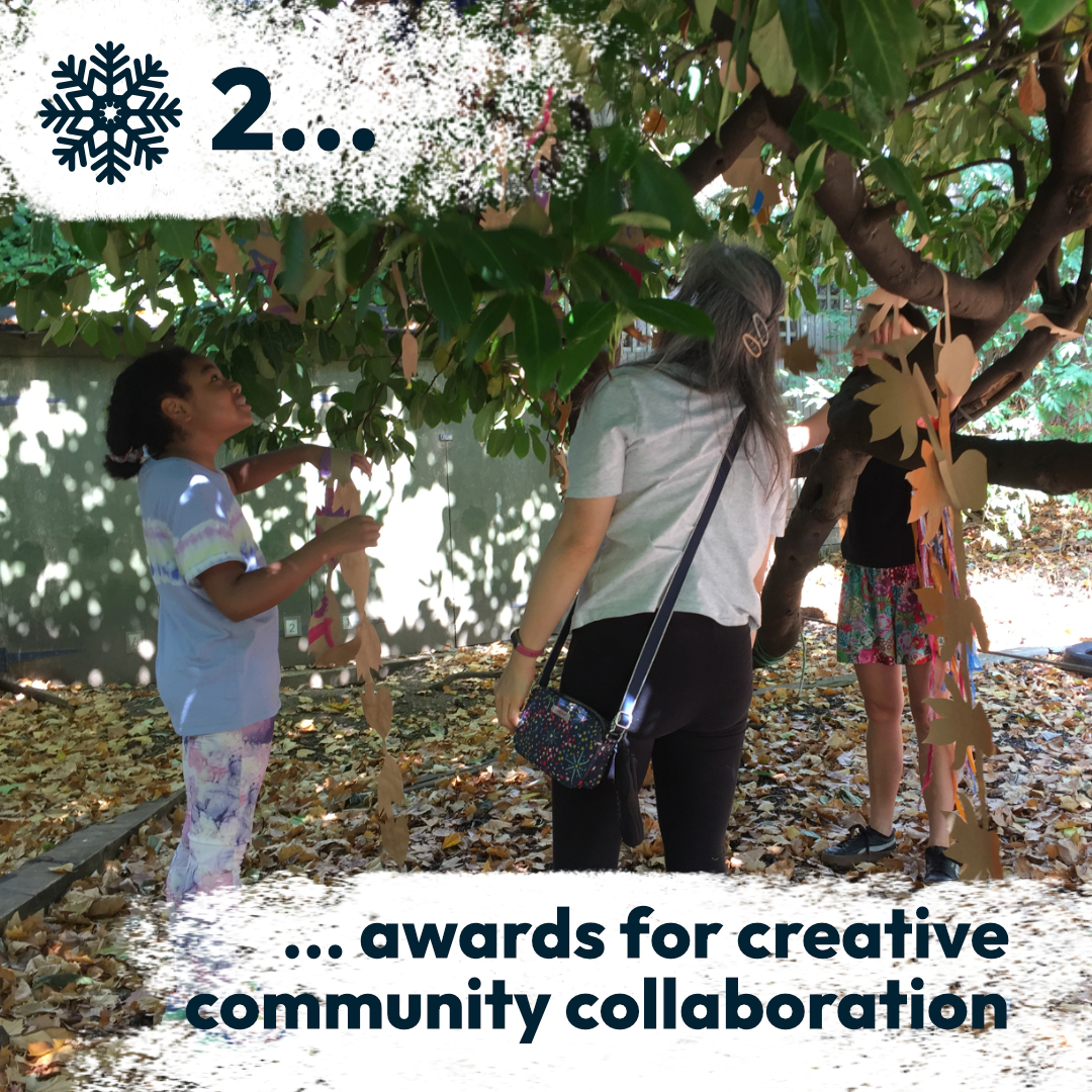 Children climbing up trees during our sessions at the Maxilla Garden, an adult watching.