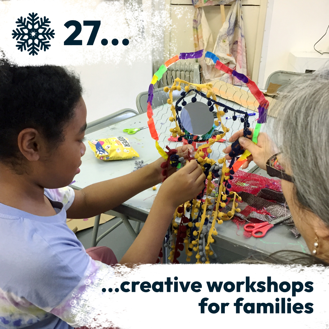 families taking part in various Flourish creative workshops in 2022